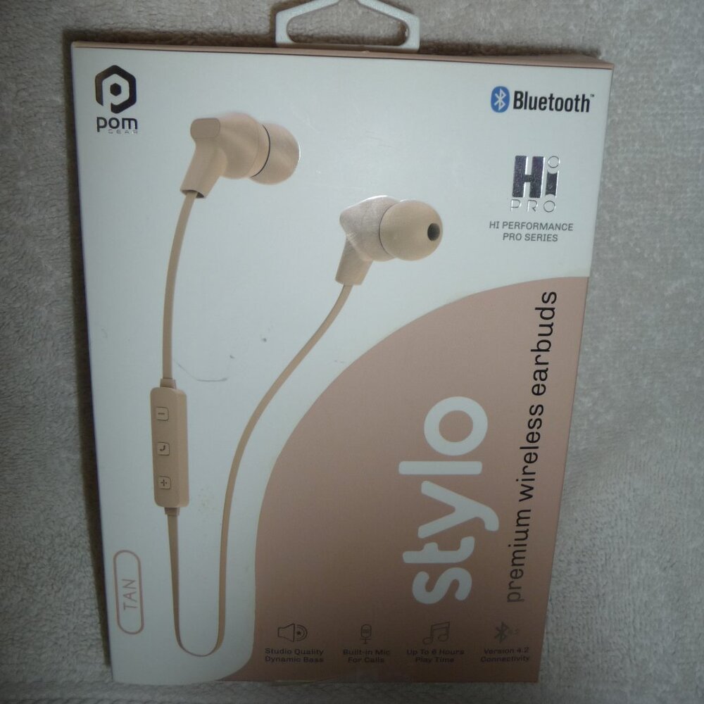 Pom Gear Stylo Premium Bluetooth Wireless Earbuds High Performance PRO Series